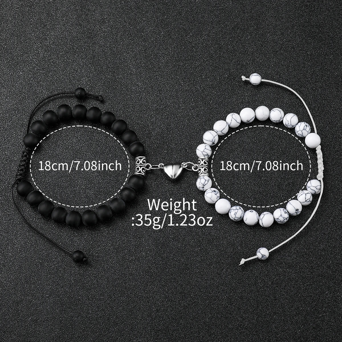 4PCS Couple Quartz Watches with Heart Bracelets