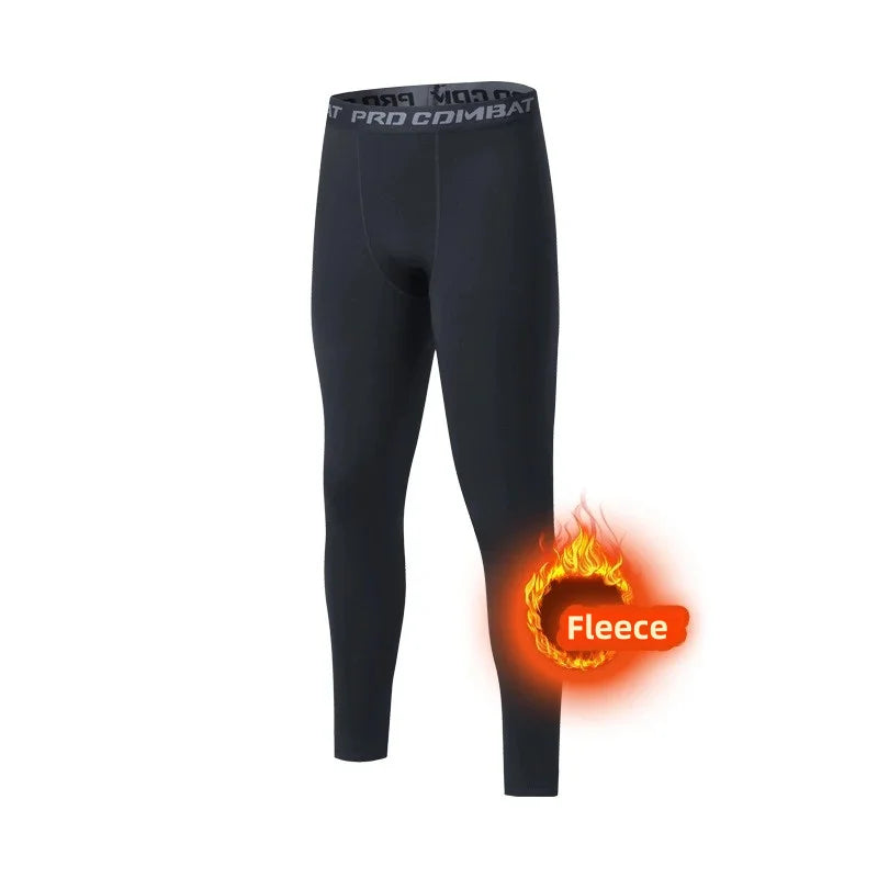 Men’s Thermal Fleece Leggings – Warm Compression Pants