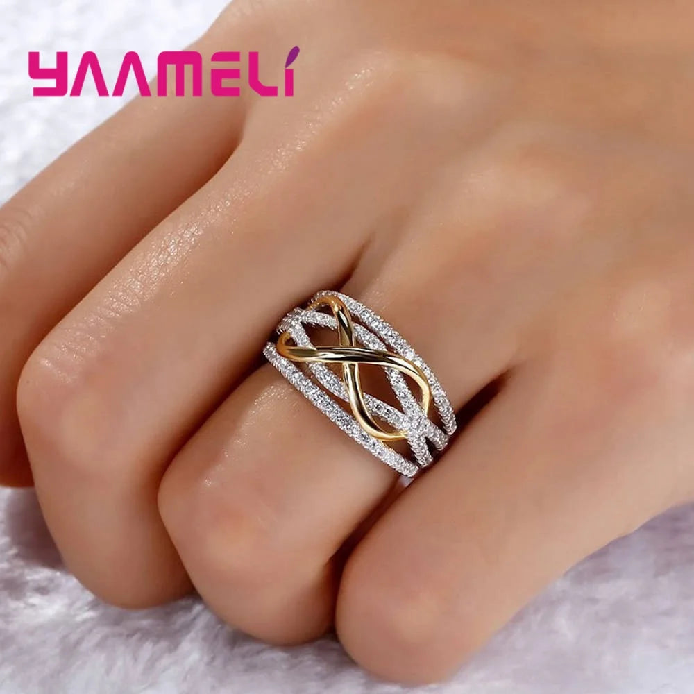 Infinity Love Ring –Silver color Cubic Zirconia