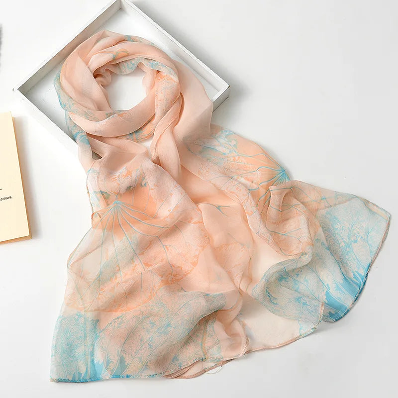 Floral Silk Beach Scarf – Women Spring/Summer