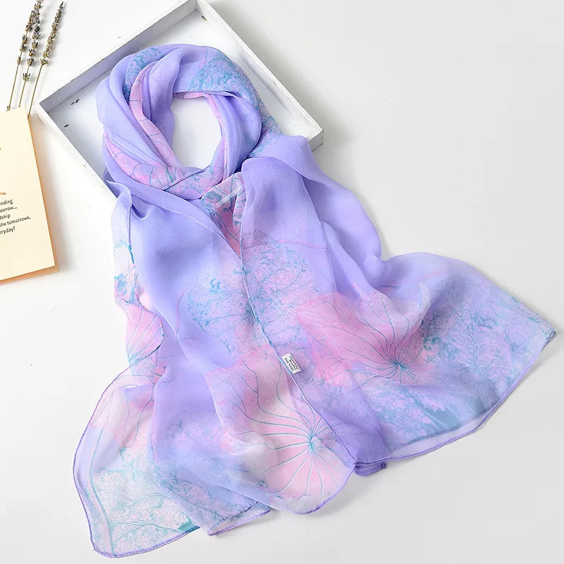 Floral Silk Beach Scarf – Women Spring/Summer