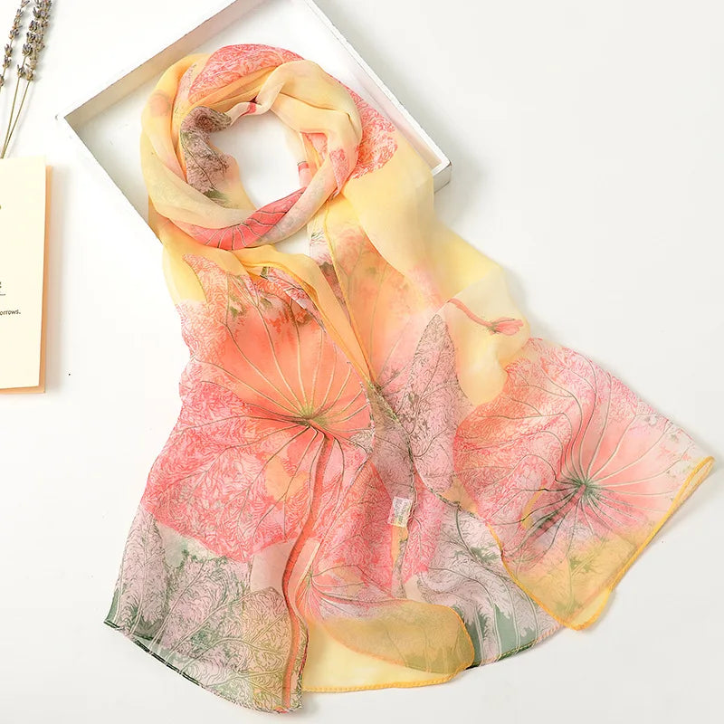 Floral Silk Beach Scarf – Women Spring/Summer