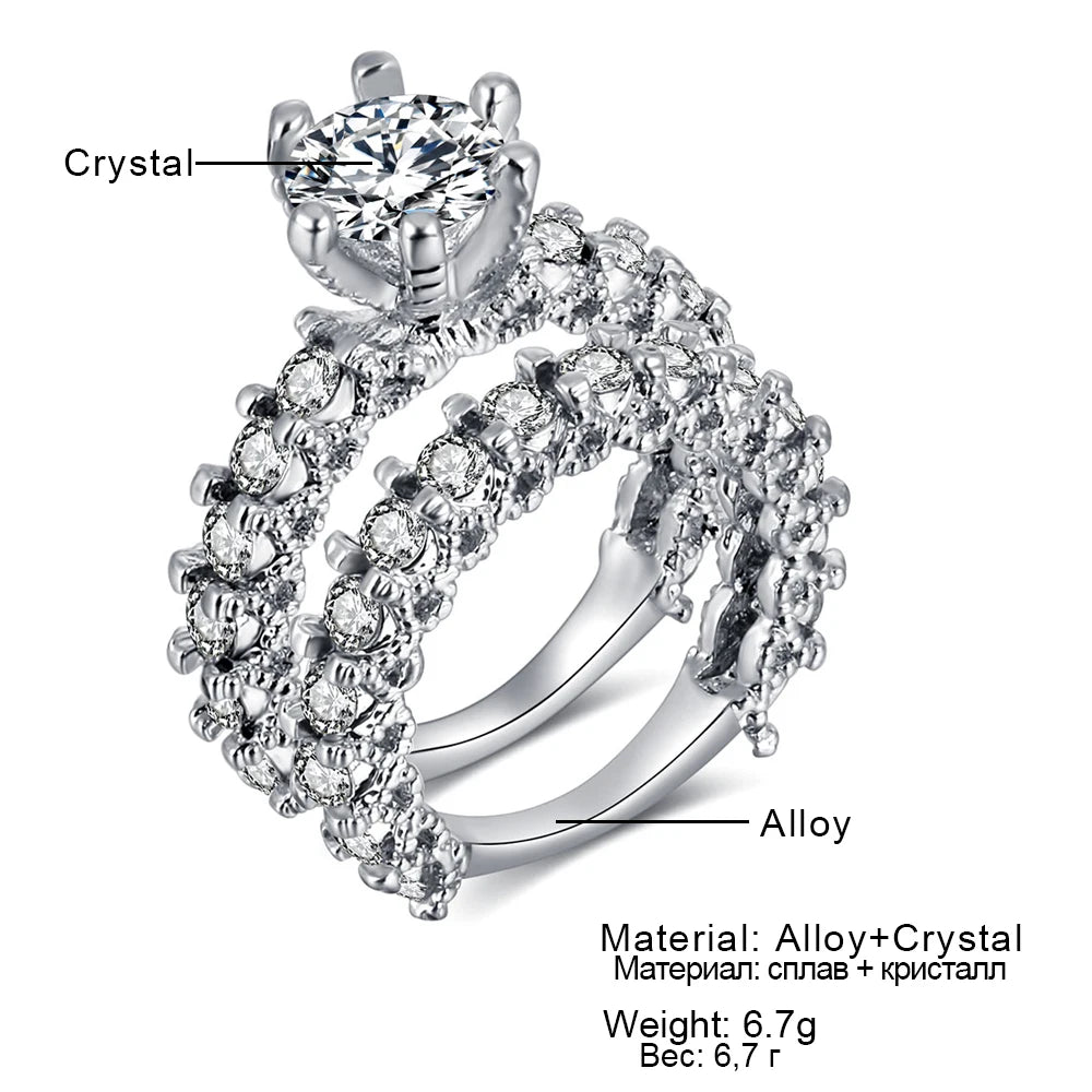 Elegant Zircon Wedding Ring Set for Women