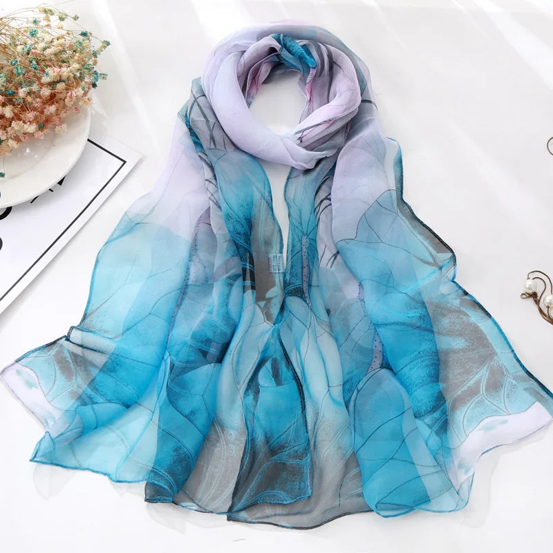 Floral Silk Beach Scarf – Women Spring/Summer