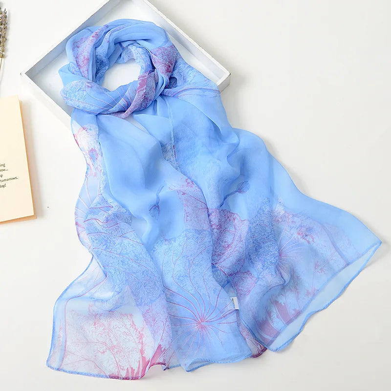 Floral Silk Beach Scarf – Women Spring/Summer