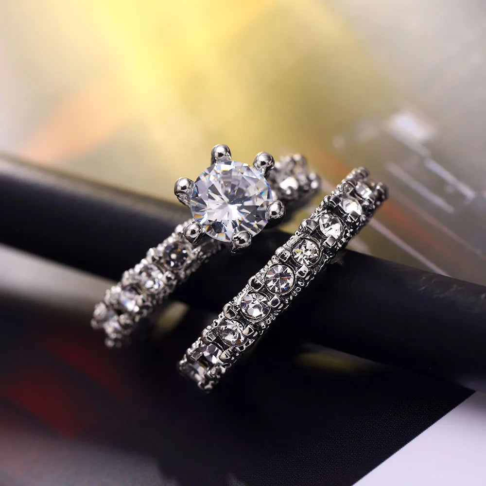 Elegant Zircon Wedding Ring Set for Women