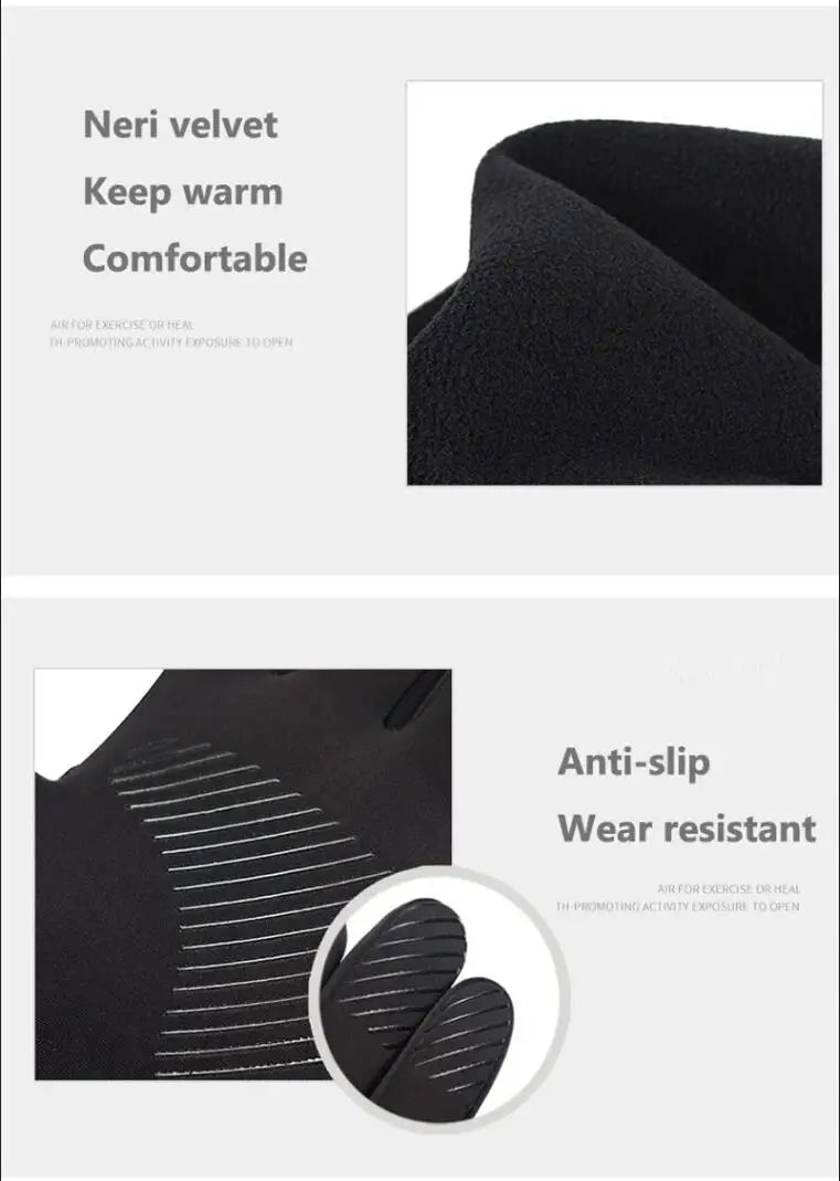 Black Winter Waterproof Touchscreen Gloves