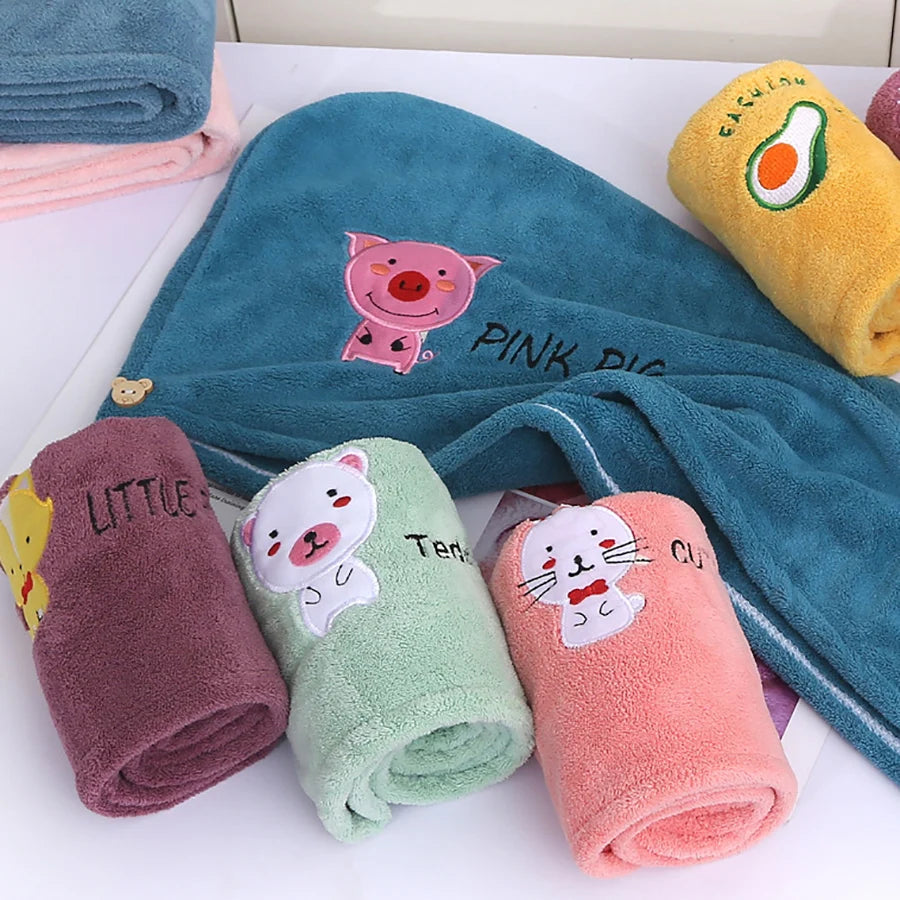 Coral Fleece Quick-Dry Hair Towel Cap