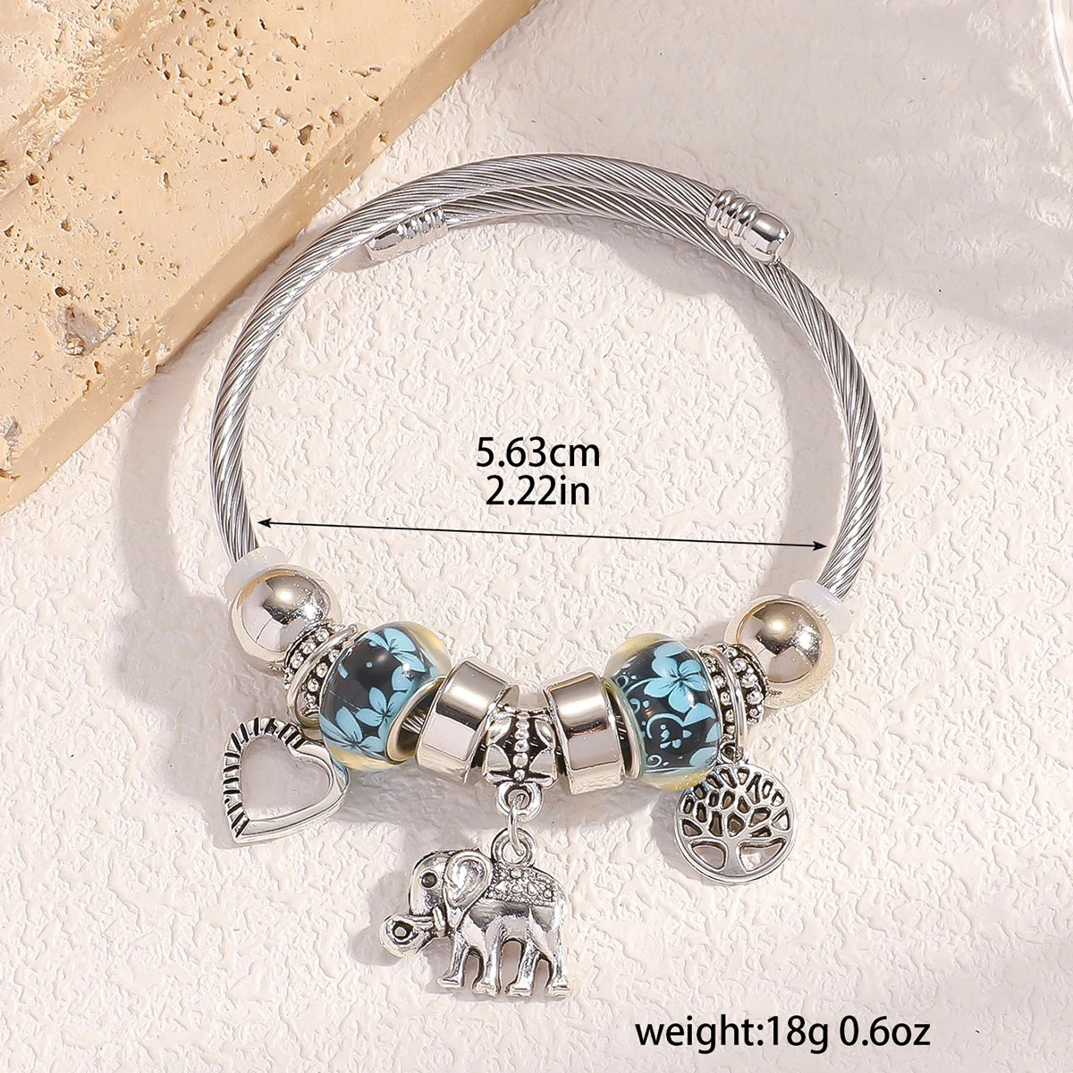 Women’s Elephant & Tree of Life Pendant Bracelet – Pan Family Style