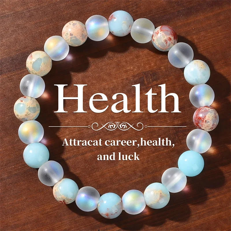 Aura Quartz & Ocean Sediment Bead Bracelet – Abundance.