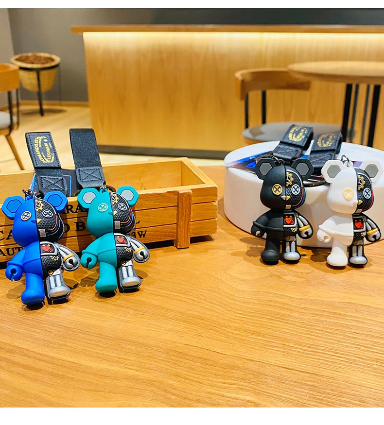 Cute Bear Mechanical Keychain Pendant.