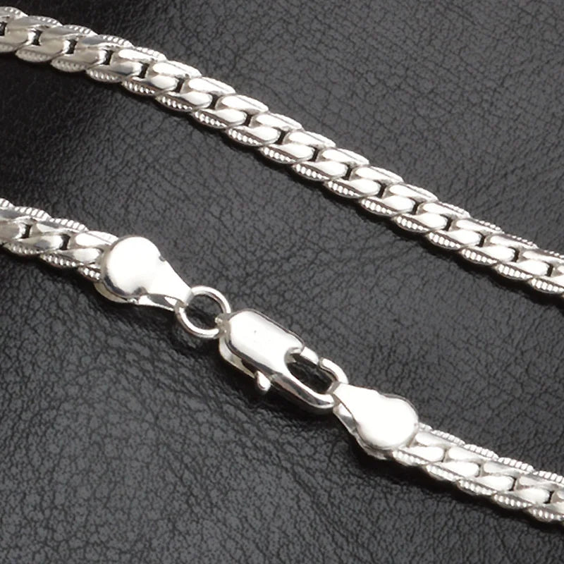 5mm Silver Chain Necklace for Men & Women (20–60cm)