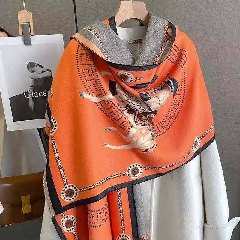 Winter Faux Cashmere Scarf – Thick Warm Shawl