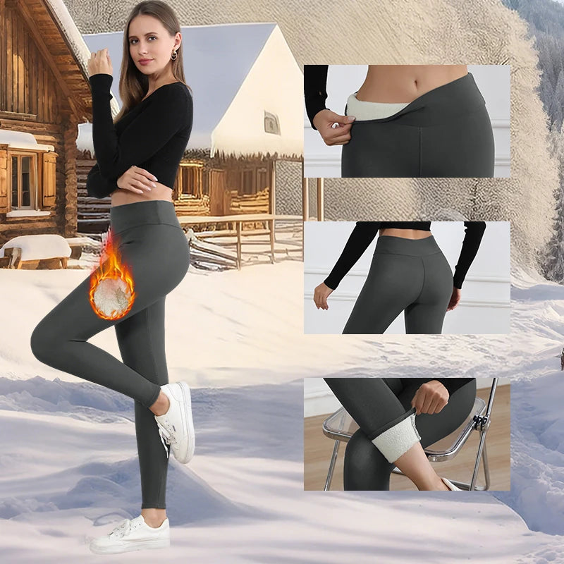 Winter Warm Fleece Leggings for Women | High Waist Slim Fit