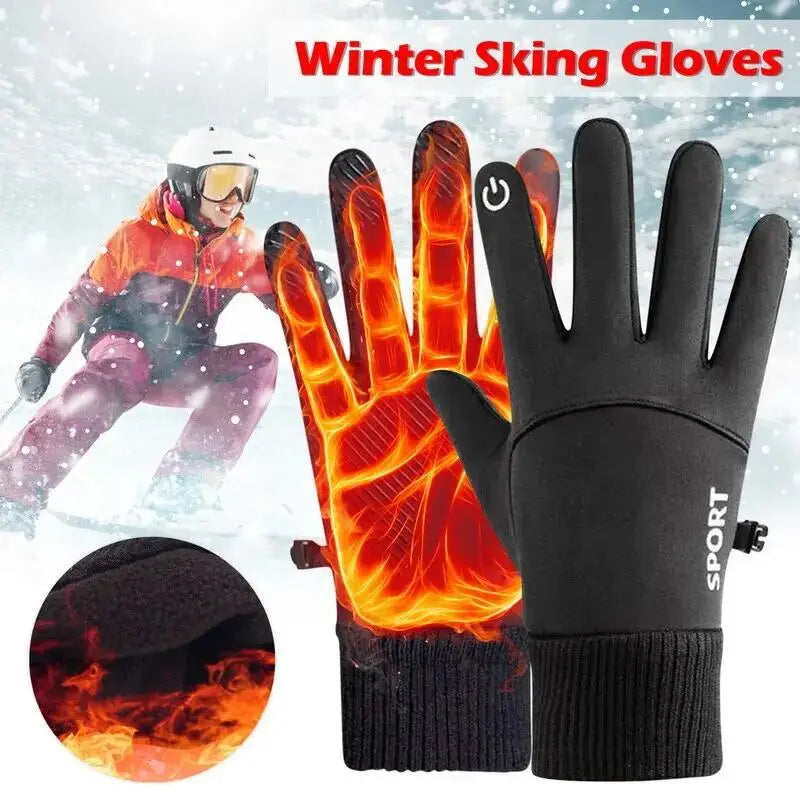 Black Winter Waterproof Touchscreen Gloves