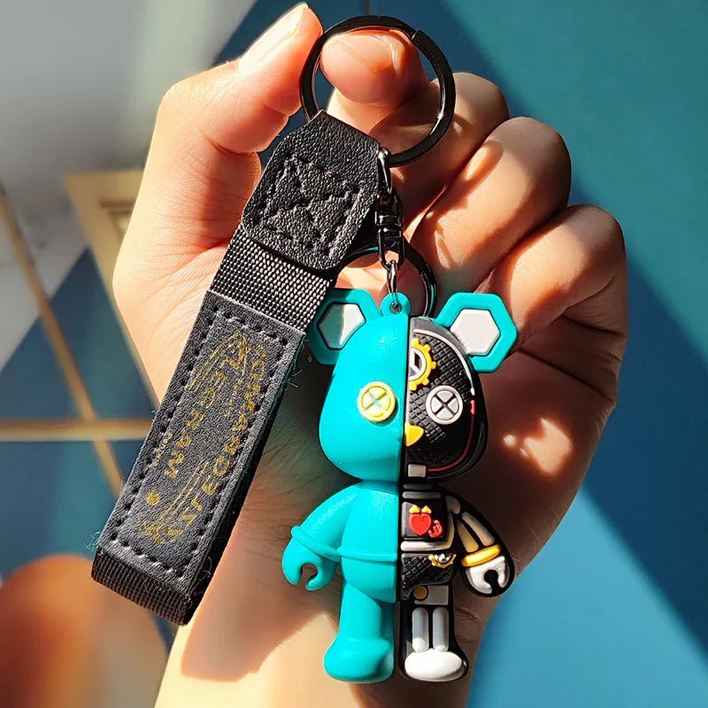Cute Bear Mechanical Keychain Pendant.
