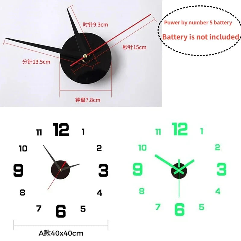 Luminous 3D Digital Wall Clock