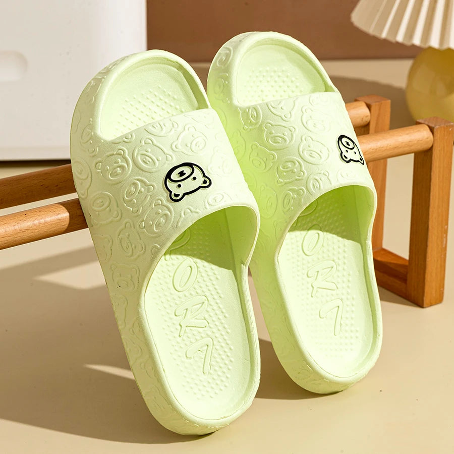 Summer Bear Print Non-Slip Slippers for Men & Women