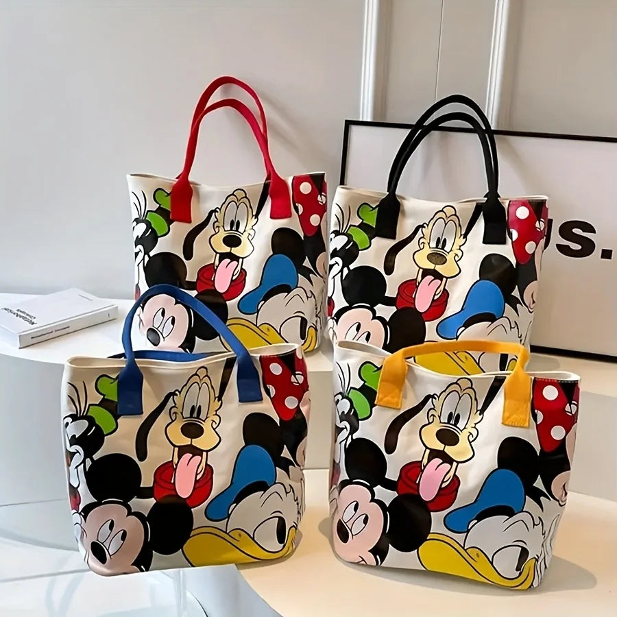 Mickey Mouse Tote Bag – Large Capacity with Zipper