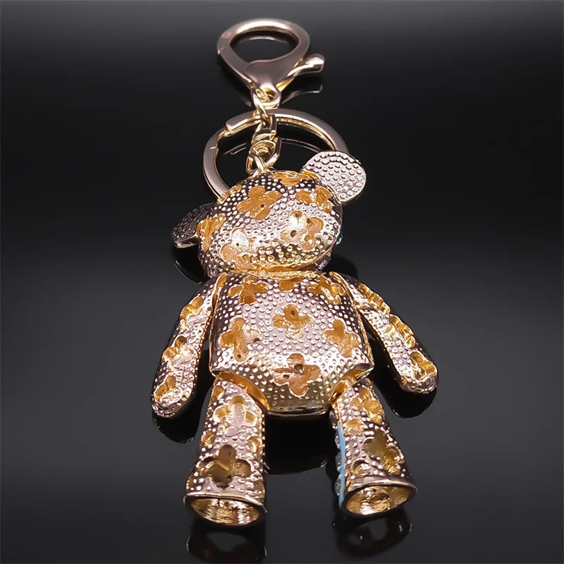 Colorful Crystal Bear Keychain – Bag Accessory