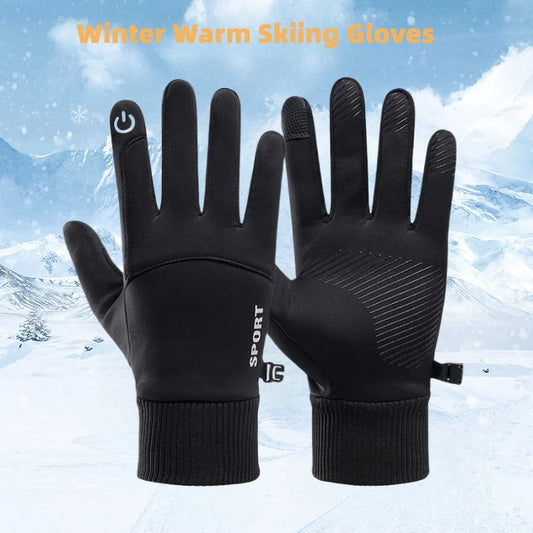 Black Winter Waterproof Touchscreen Gloves