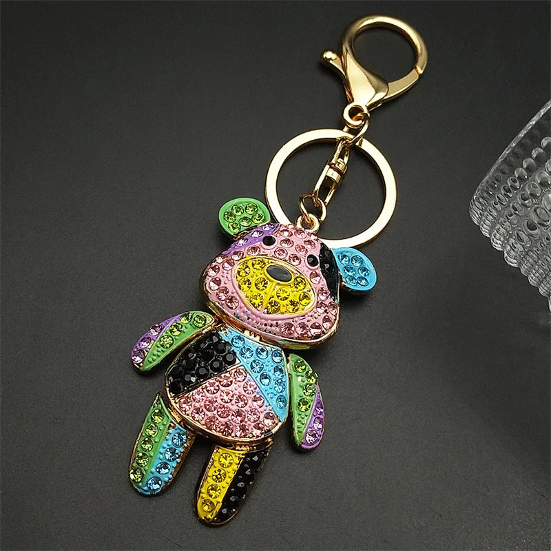 Colorful Crystal Bear Keychain – Bag Accessory