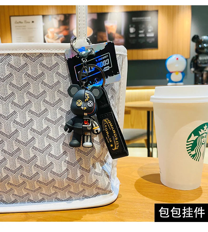 Cute Bear Mechanical Keychain Pendant.