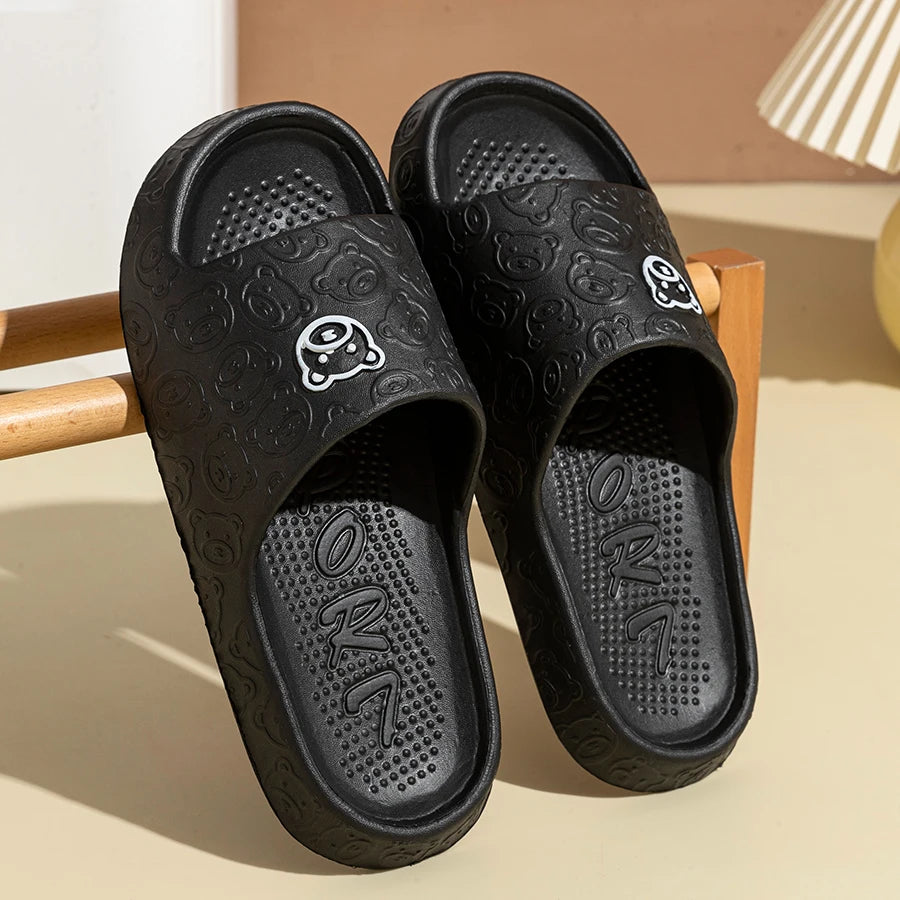 Summer Bear Print Non-Slip Slippers for Men & Women