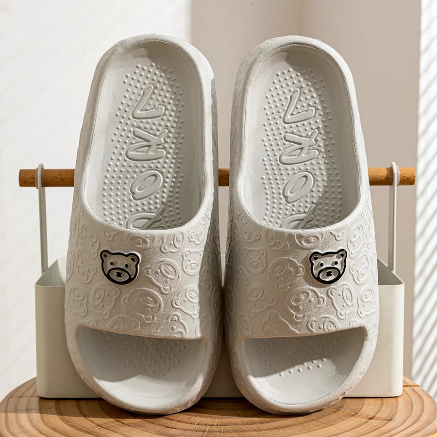 Summer Bear Print Non-Slip Slippers for Men & Women