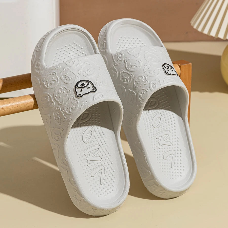Summer Bear Print Non-Slip Slippers for Men & Women