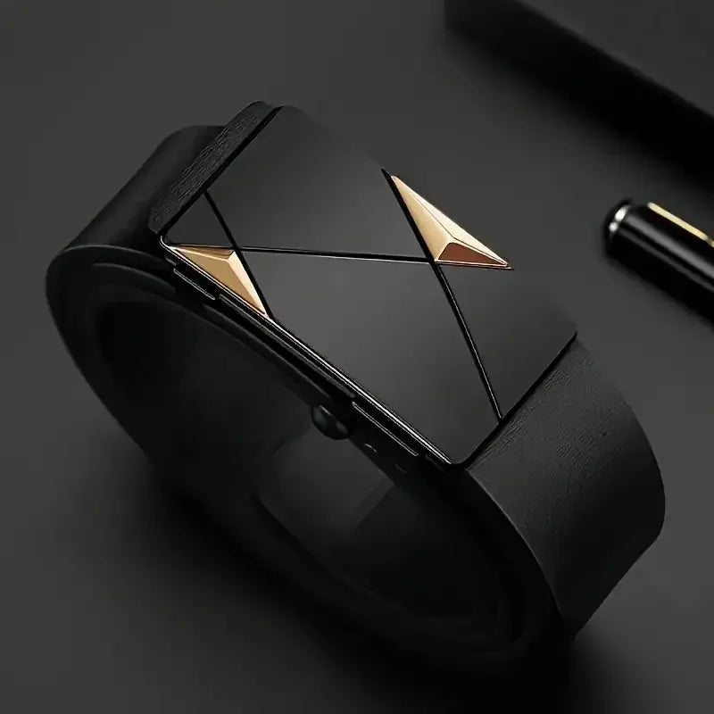 Men's PU Leather Automatic Buckle Belt