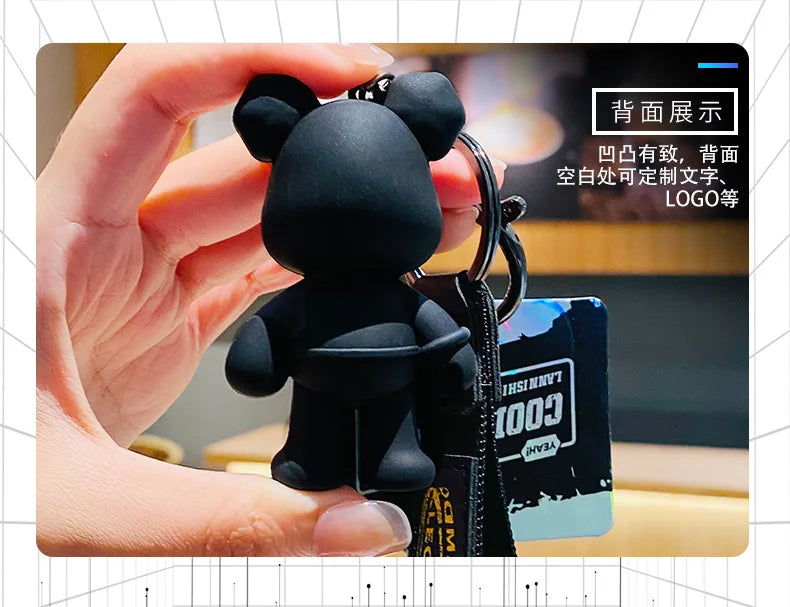 Cute Bear Mechanical Keychain Pendant.