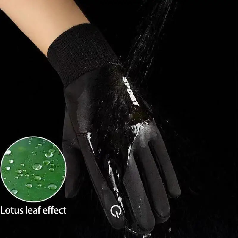 Black Winter Waterproof Touchscreen Gloves
