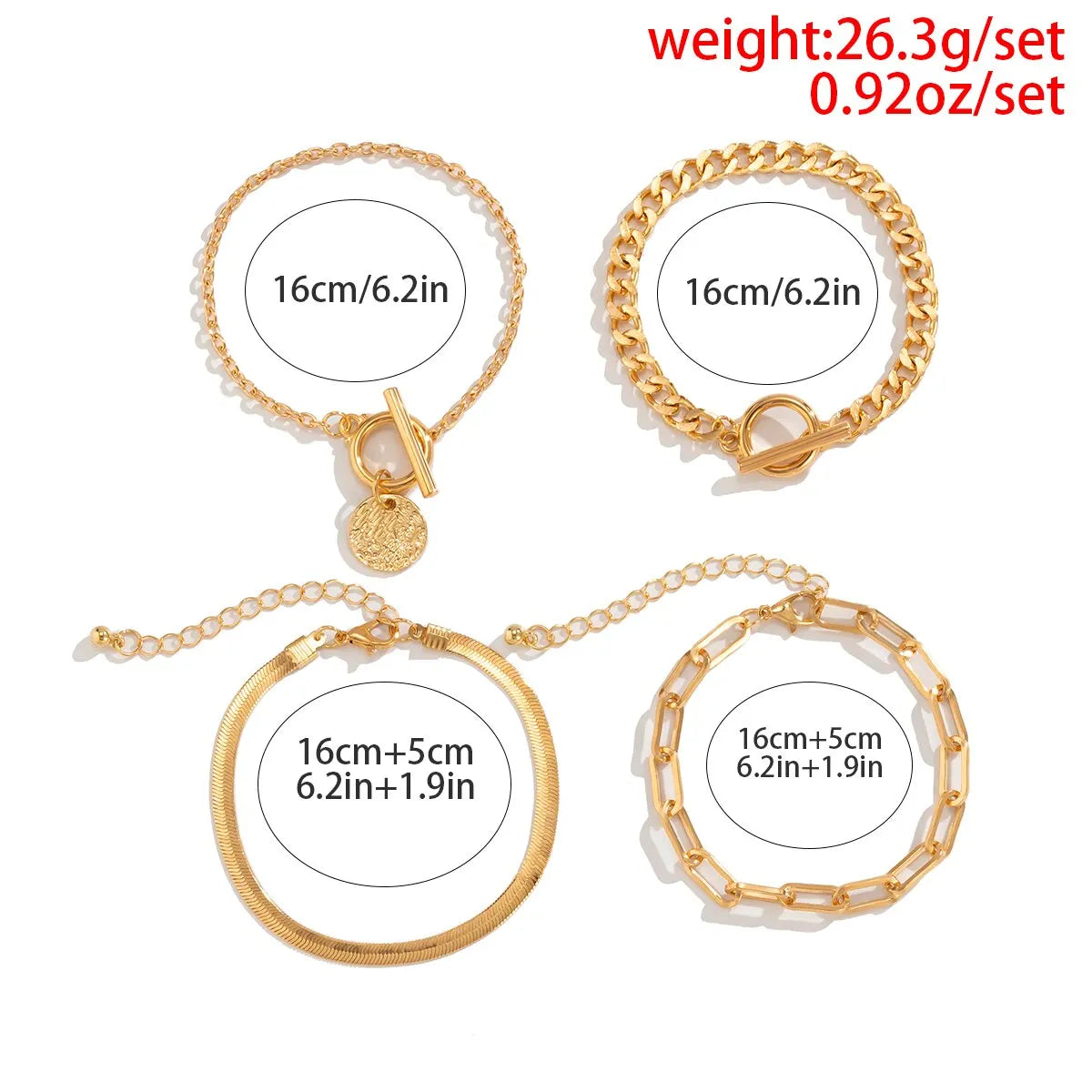 Punk Cuban Chain Coin Pendant Bracelet for Women.