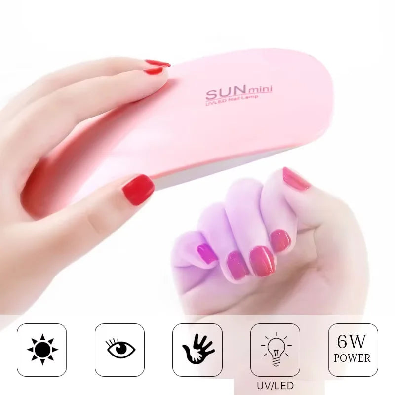 Mini UV LED Nail Lamp 6W – Portable and Foldable Gel Nail Dryer