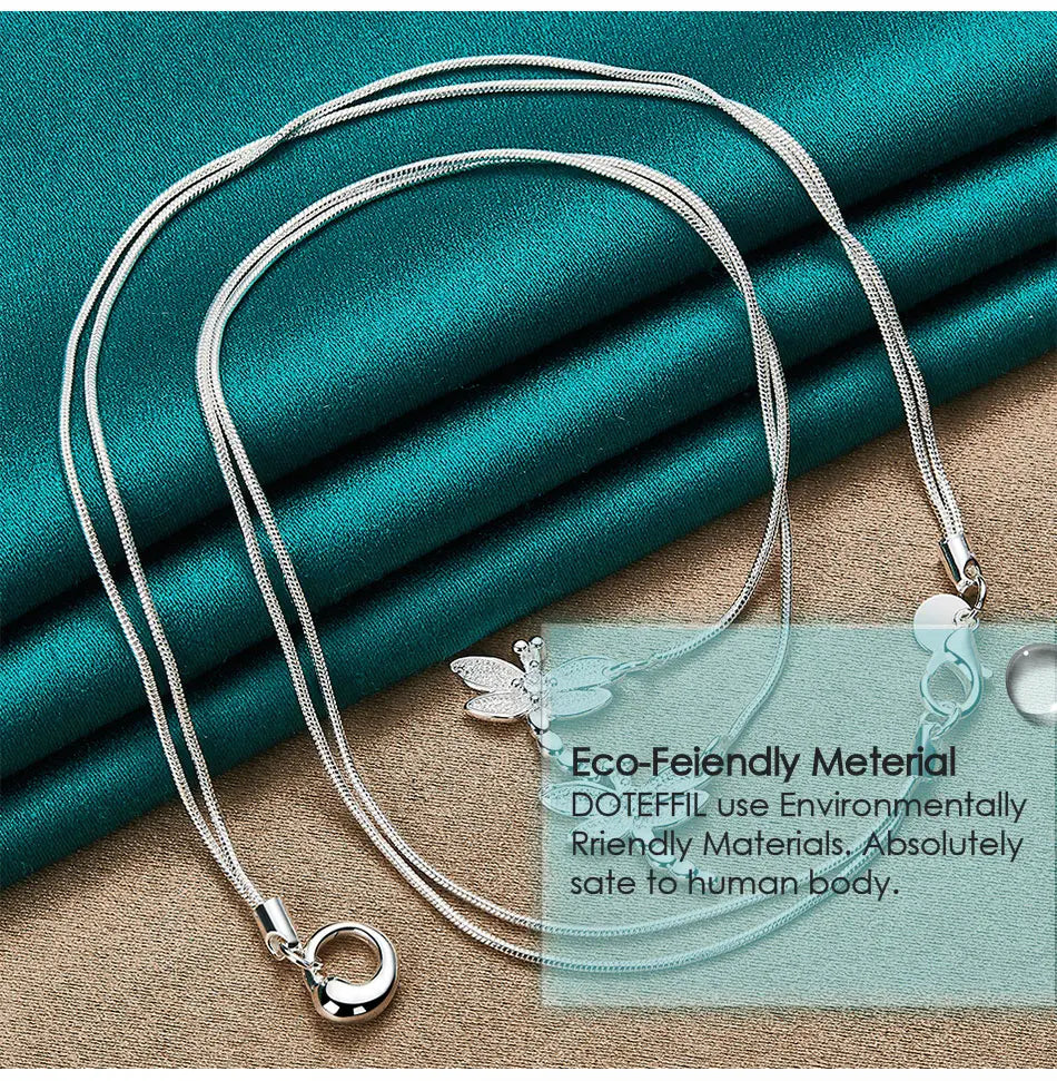 Silver Dragonfly Pendant Necklace
