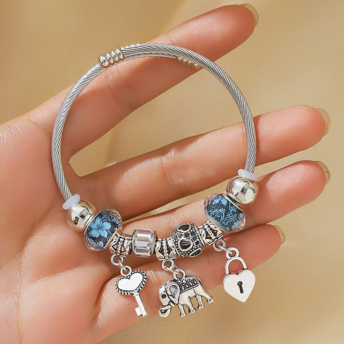 Women’s Elephant & Tree of Life Pendant Bracelet – Pan Family Style