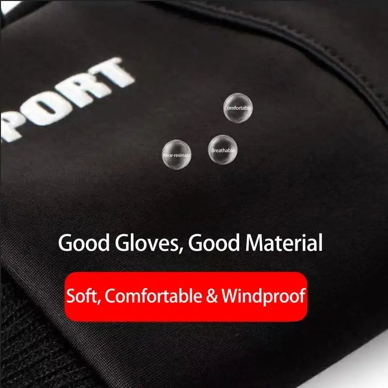 Black Winter Waterproof Touchscreen Gloves
