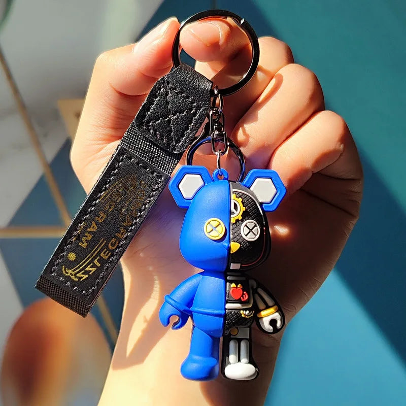 Cute Bear Mechanical Keychain Pendant.