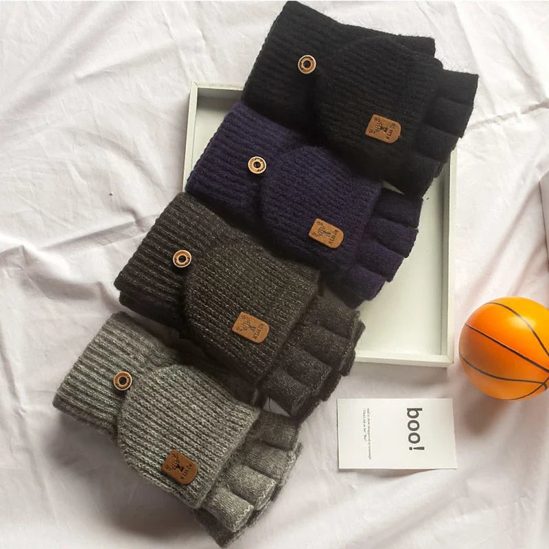 Knitted Fingerless Winter Gloves