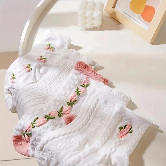 5 Pairs of Lolita Harajuku Lace Socks for Women