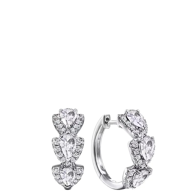 Sparkling Gem Hoop Earrings – Elegant & Simple Style