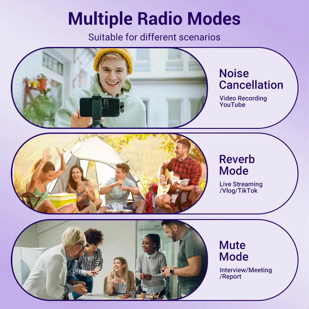 Wireless Lavalier Microphone for iPhone & Android