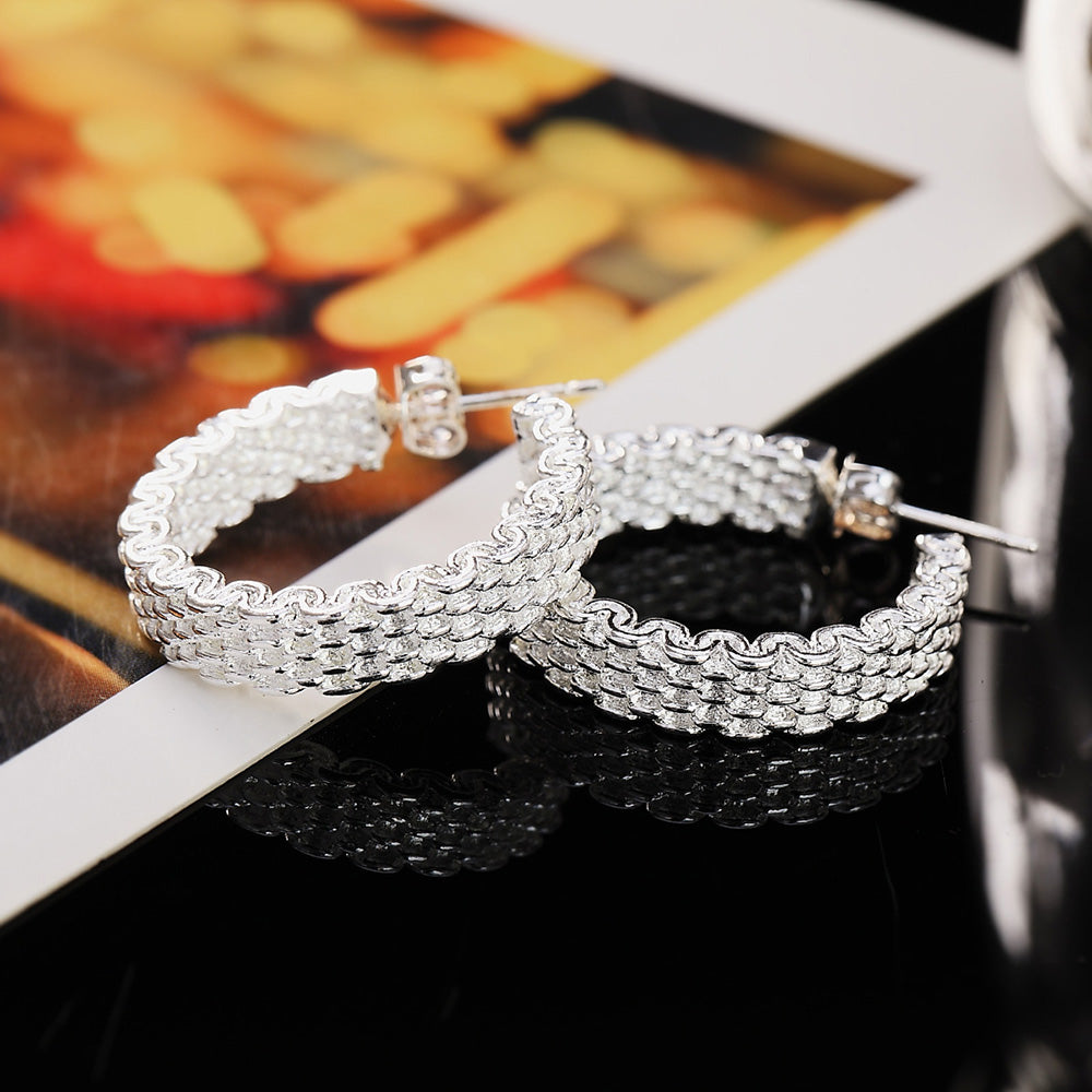 Sterling Silver Color Stud Earrings for Women