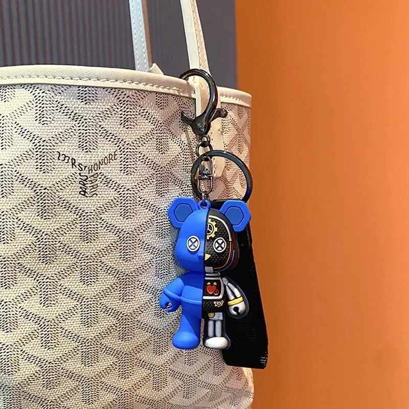 Cute Bear Mechanical Keychain Pendant.