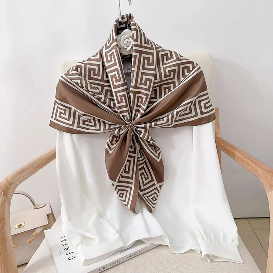 Women Satin Square Scarf 90x90CM