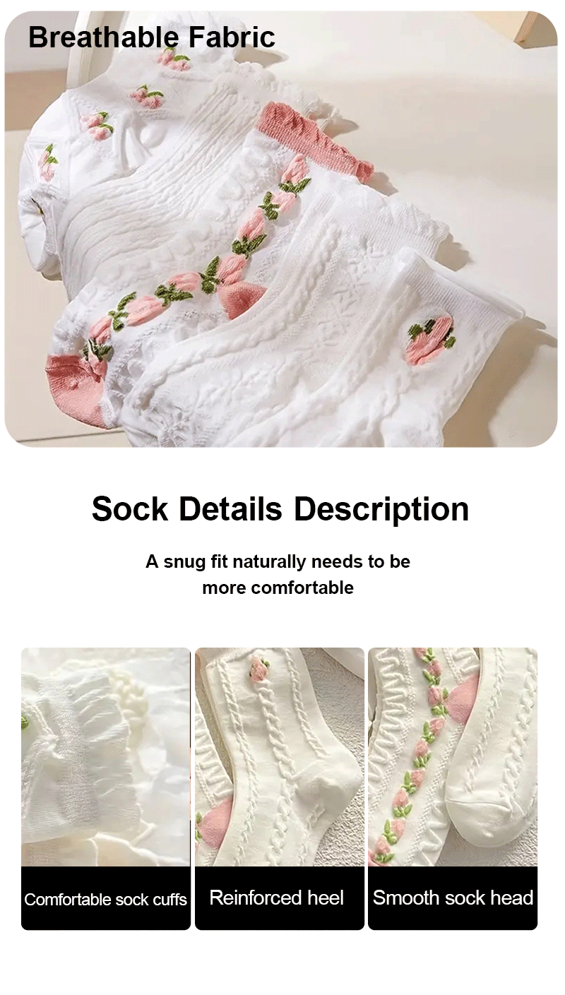 5 Pairs of Lolita Harajuku Lace Socks for Women