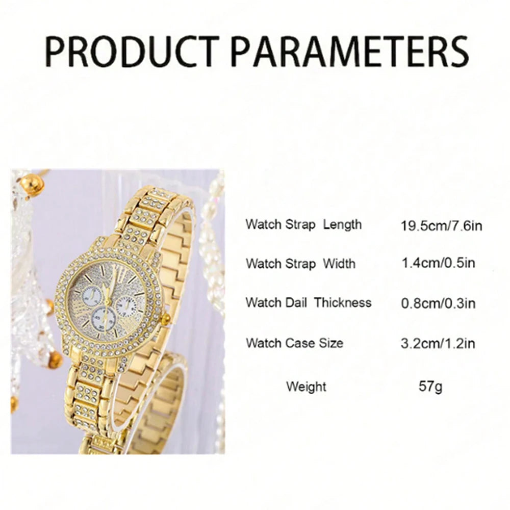 Women’s Gold Watch & Jewelry Set.