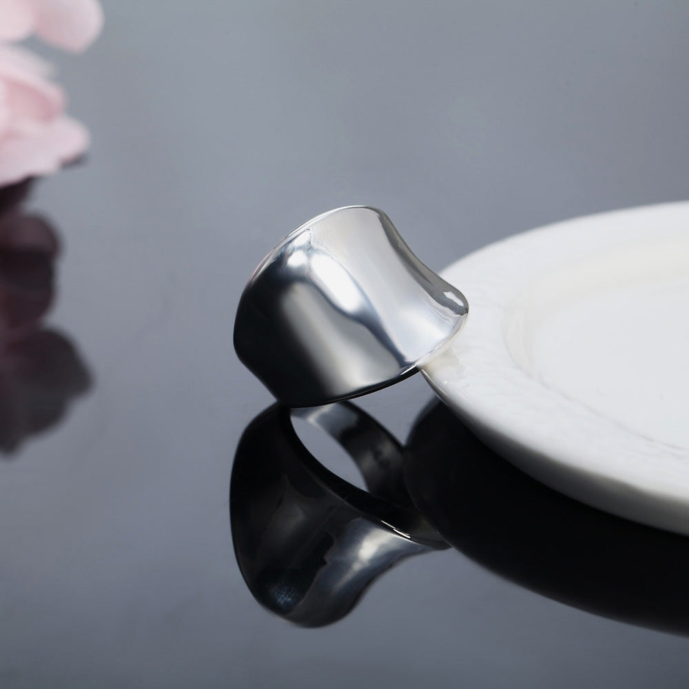 Sterling Silver Wide Band Ring – Unisex