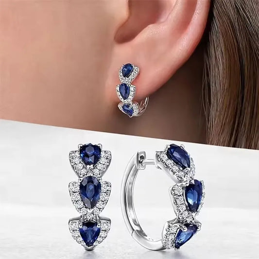 Sparkling Gem Hoop Earrings – Elegant & Simple Style